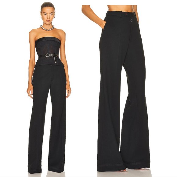 NEW Maison Margiela Flare Pants in Black Wide Leg Trouser 38 / 2 / XS / Small - Picture 2 of 2